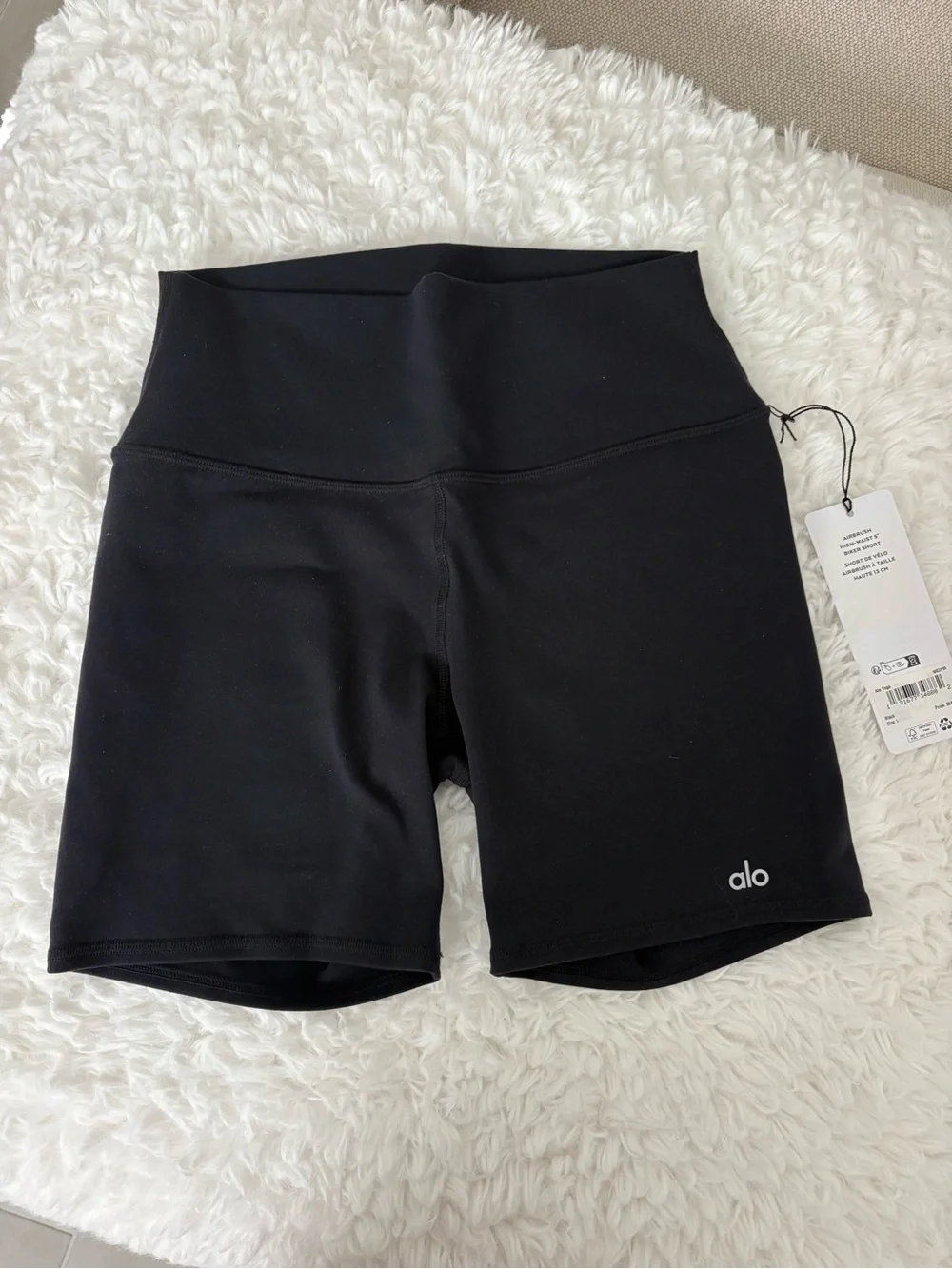 ALO Yoga Airbrush High-Rise Black Bike Shorts